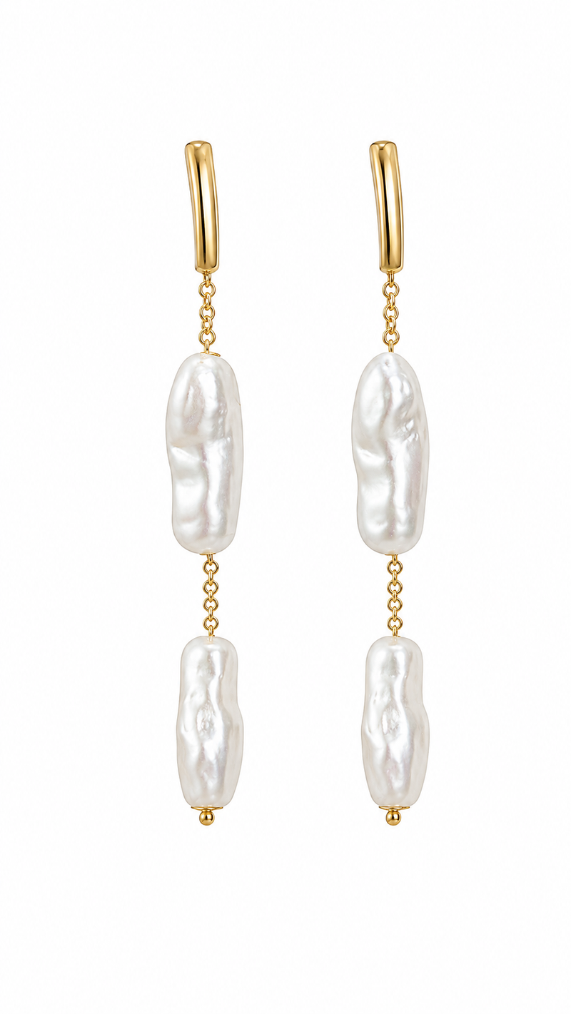 Brinco Pérola Duo Ouro 18k