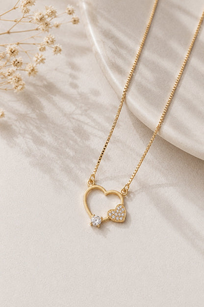 Colar Veneziana Aliança Love Ouro 18k