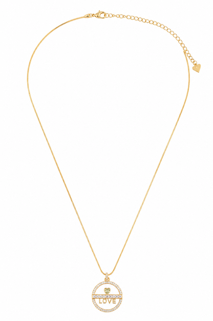 Colar Love Cravejado Ouro 18k