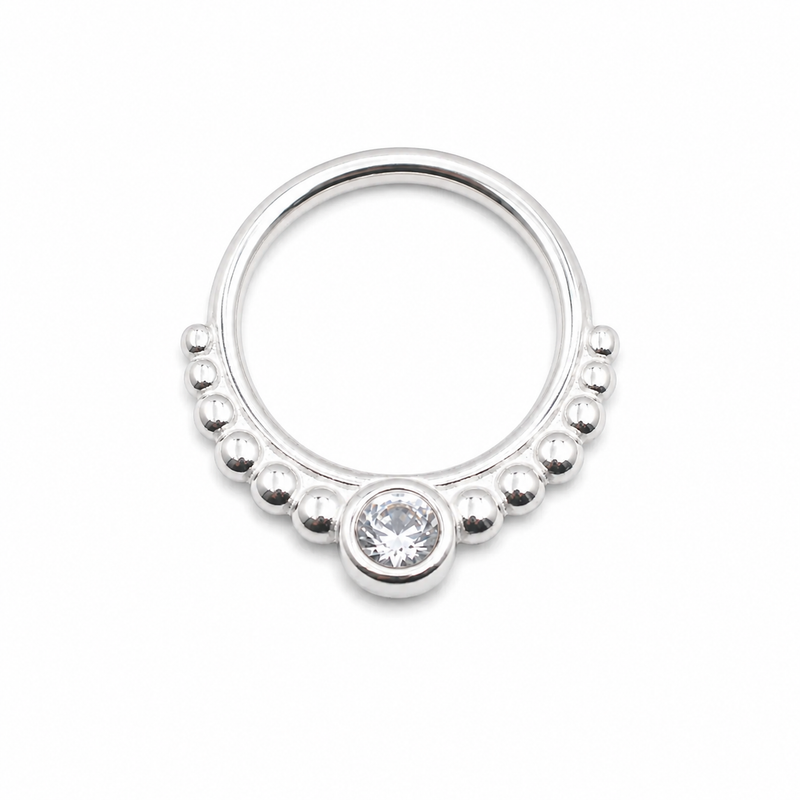 Piercing Argola Micro Zircônia Prata 925