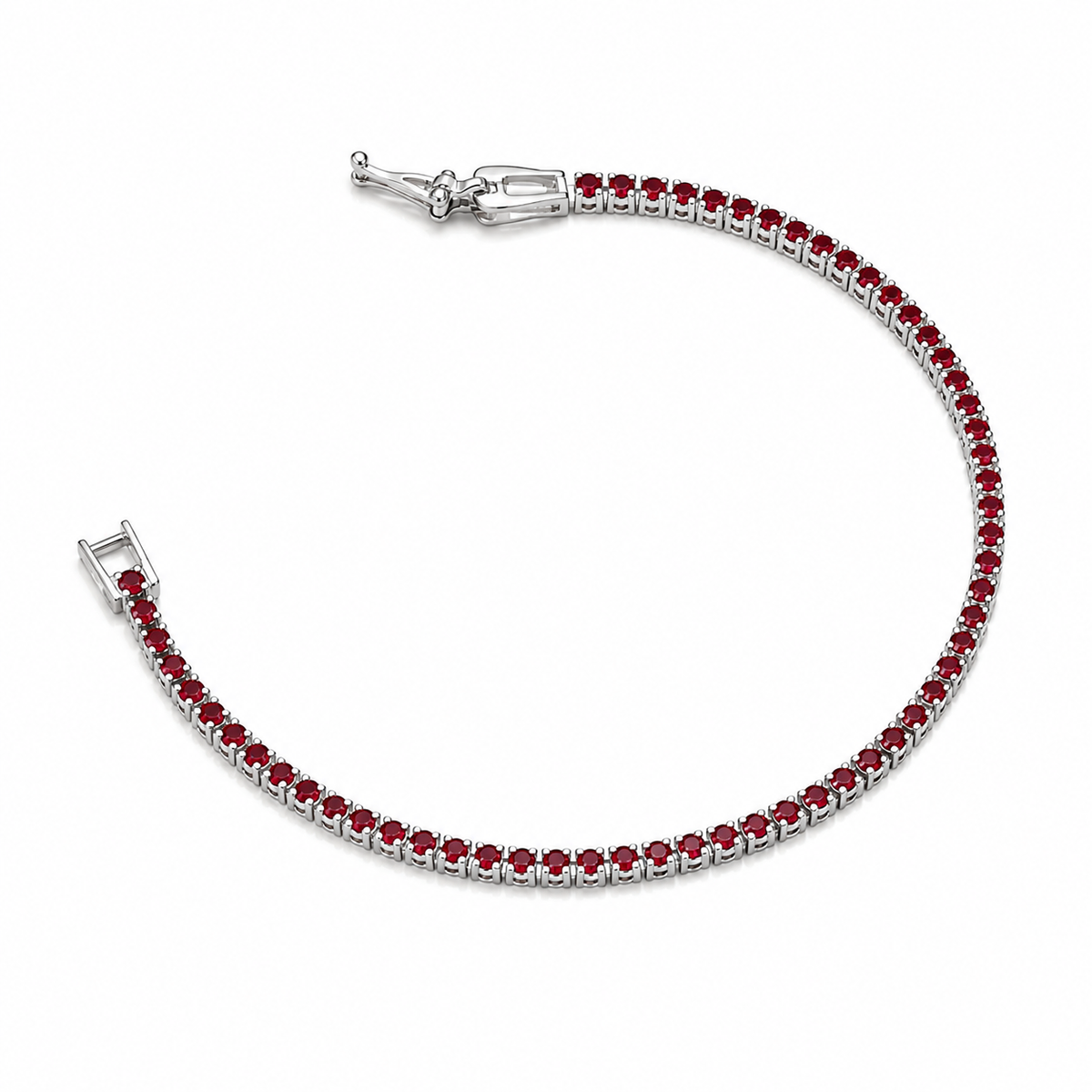 Pulseira Riviera Rubi 2mm Ródio Branco