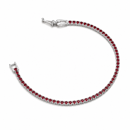 Pulseira Riviera Rubi 2mm Ródio Branco