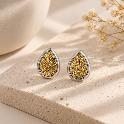 Brinco Gota Duo Mix de Banho Ouro 18k