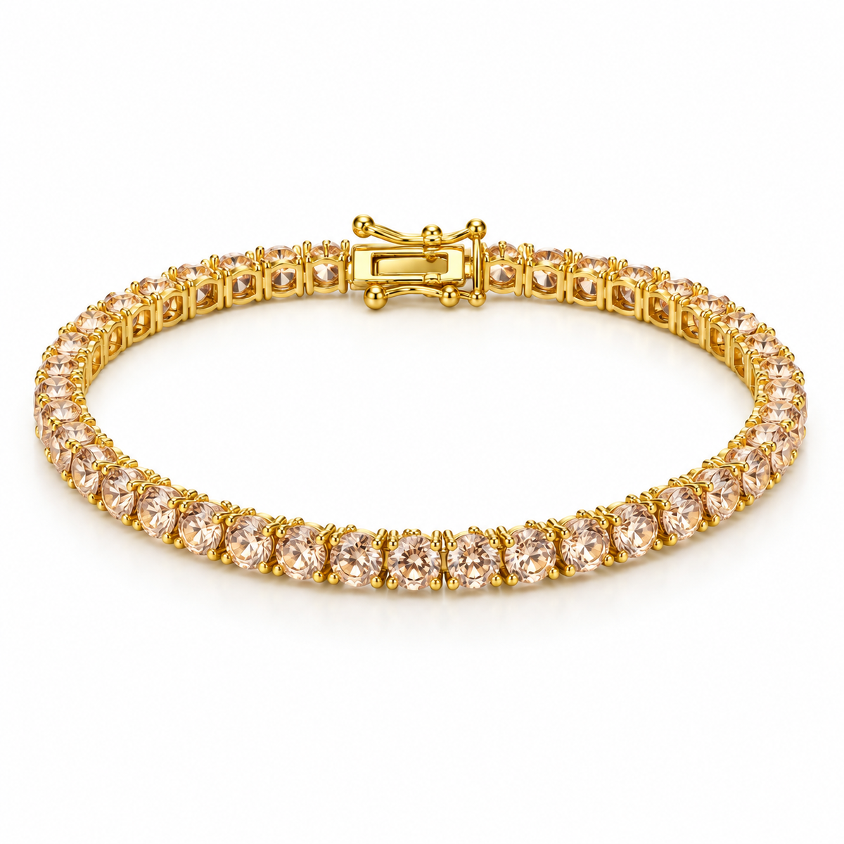 Pulseira Riviera Três Pontas Champagne Ouro 18k
