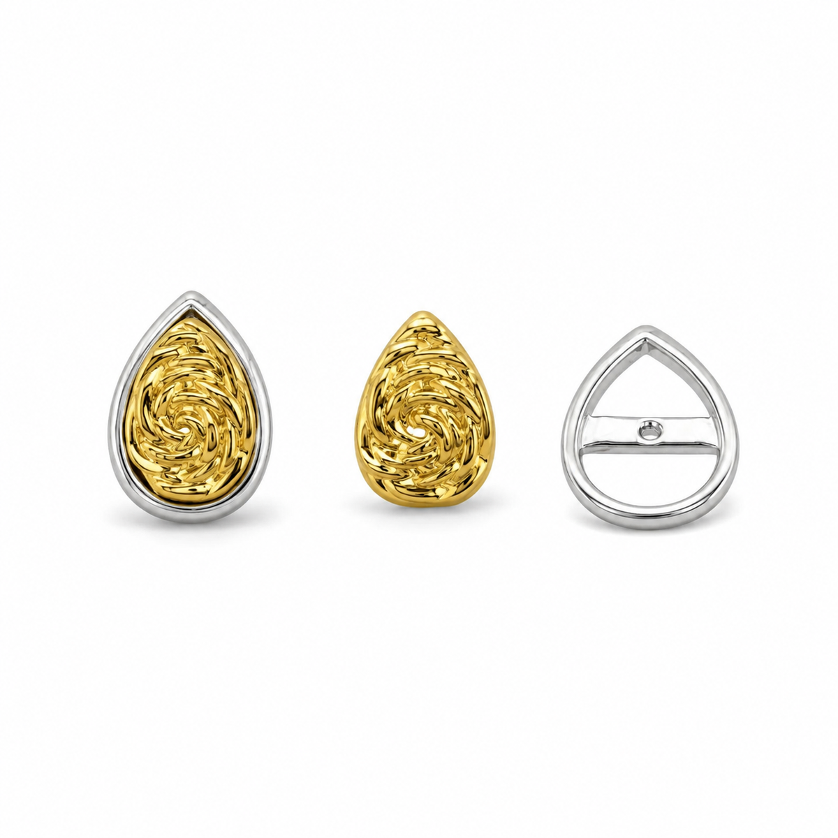 Brinco Gota Duo Mix de Banho Ouro 18k
