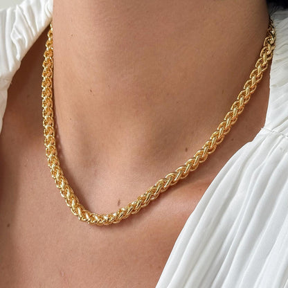 Colar Trançado Bold Folheado em Ouro 18K