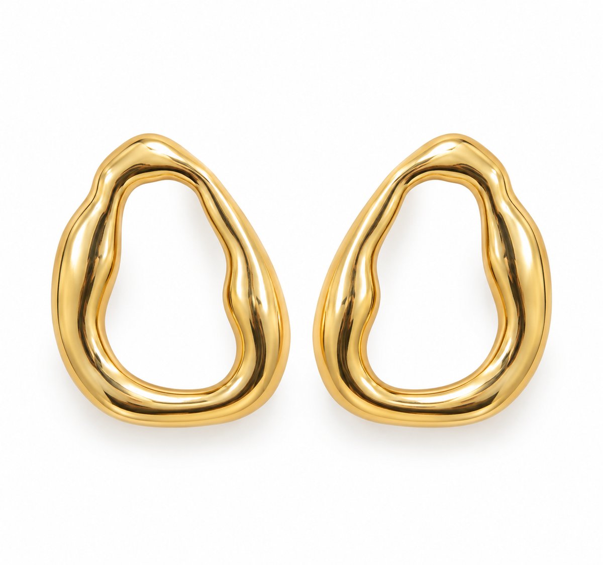 Brinco Orgânico Shape Puffer Ouro 18k