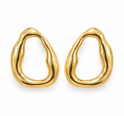 Brinco Orgânico Shape Puffer Ouro 18k