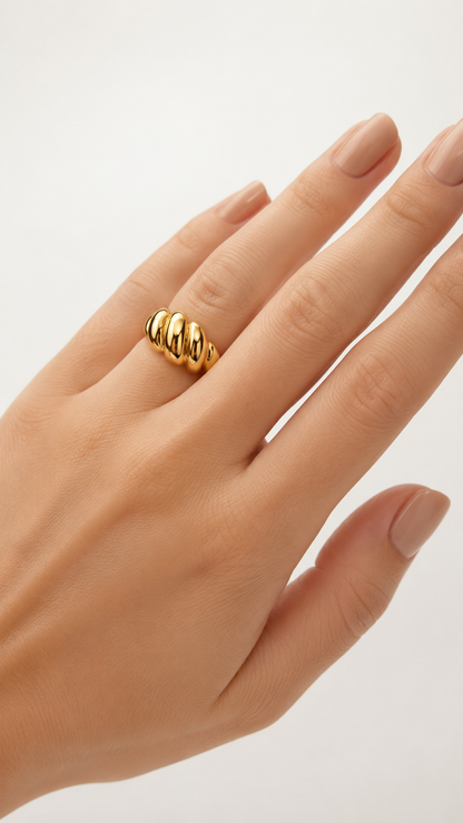 Anel Croissant Regulável Ouro 18k