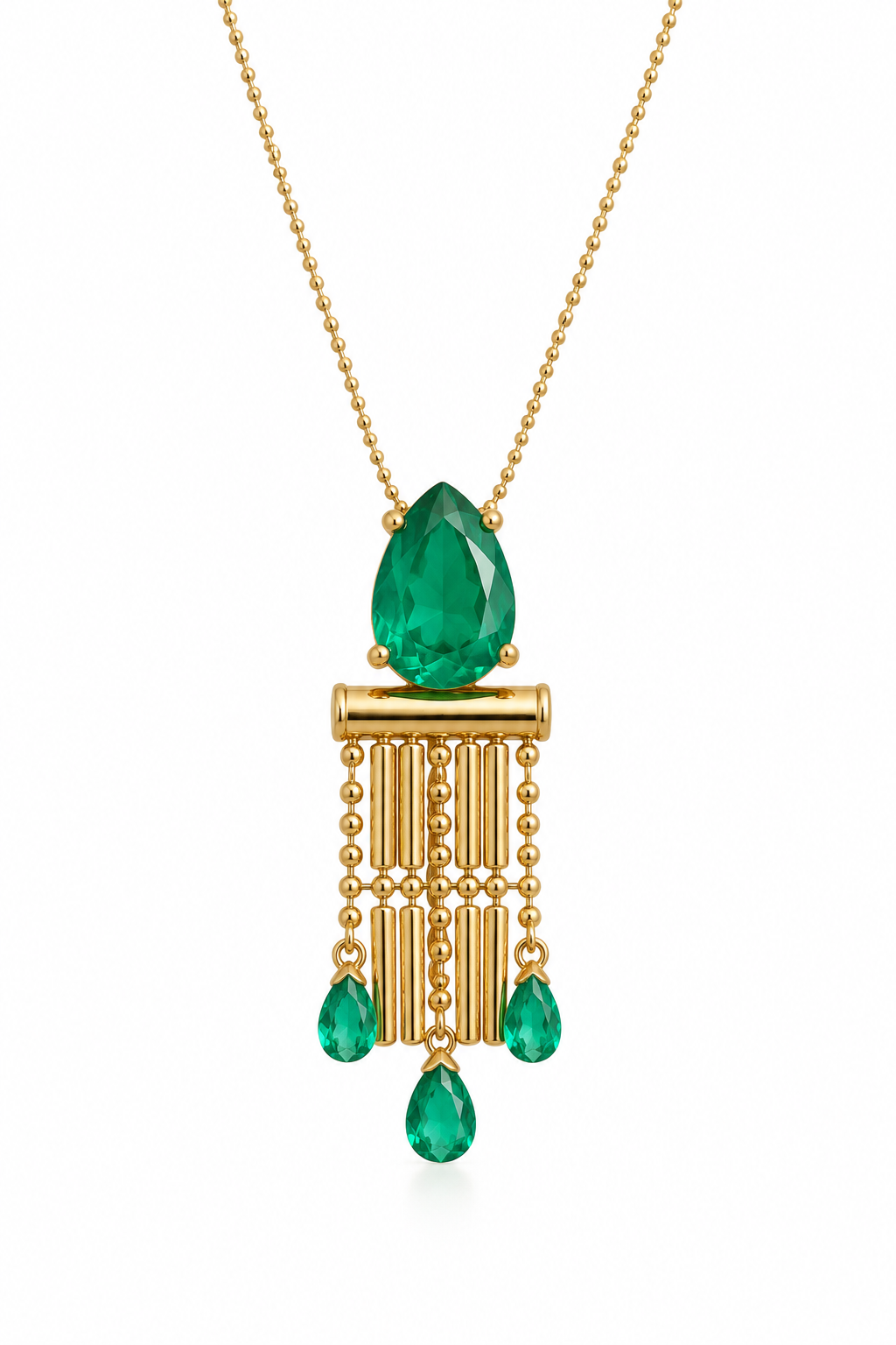Scarlat SKU 15267 foto 1 | Colar Bolinhas com Gota em Zircônia Ouro 18k