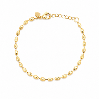 Pulseira Esferas Ovais Alongado Ouro 18k