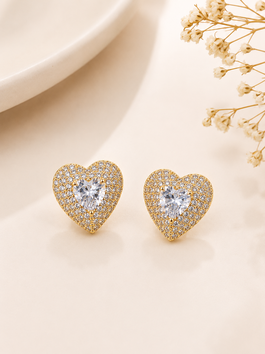 Brinco Golden Queen Cristal Ouro 18k