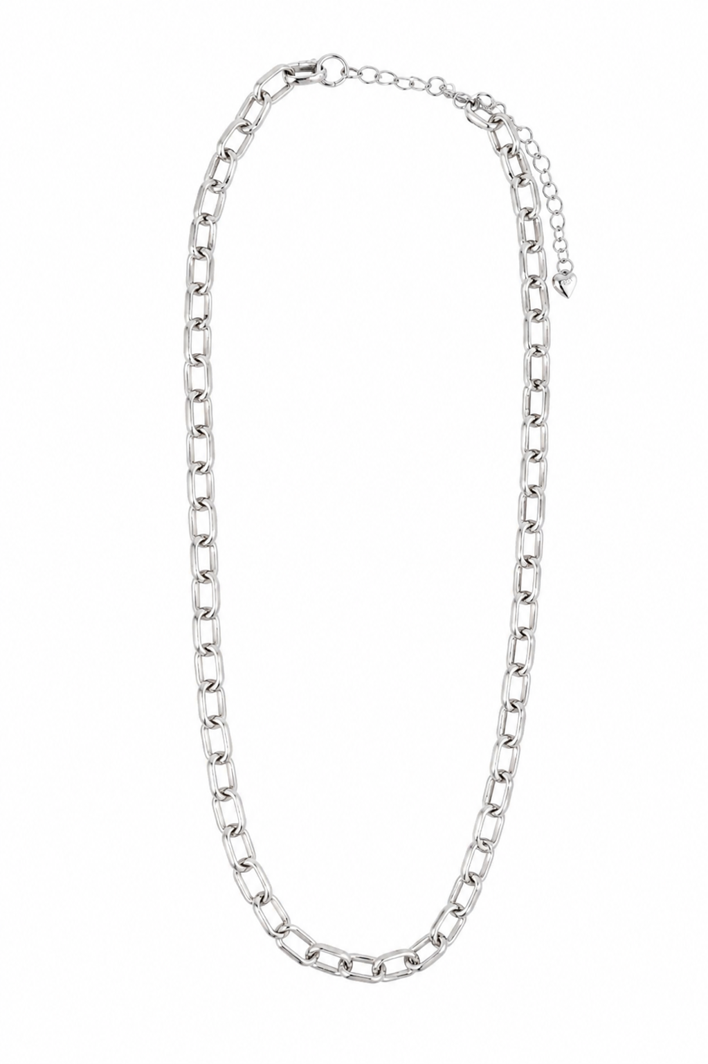 Corrente Elo Cartier Oval Ródio Branco