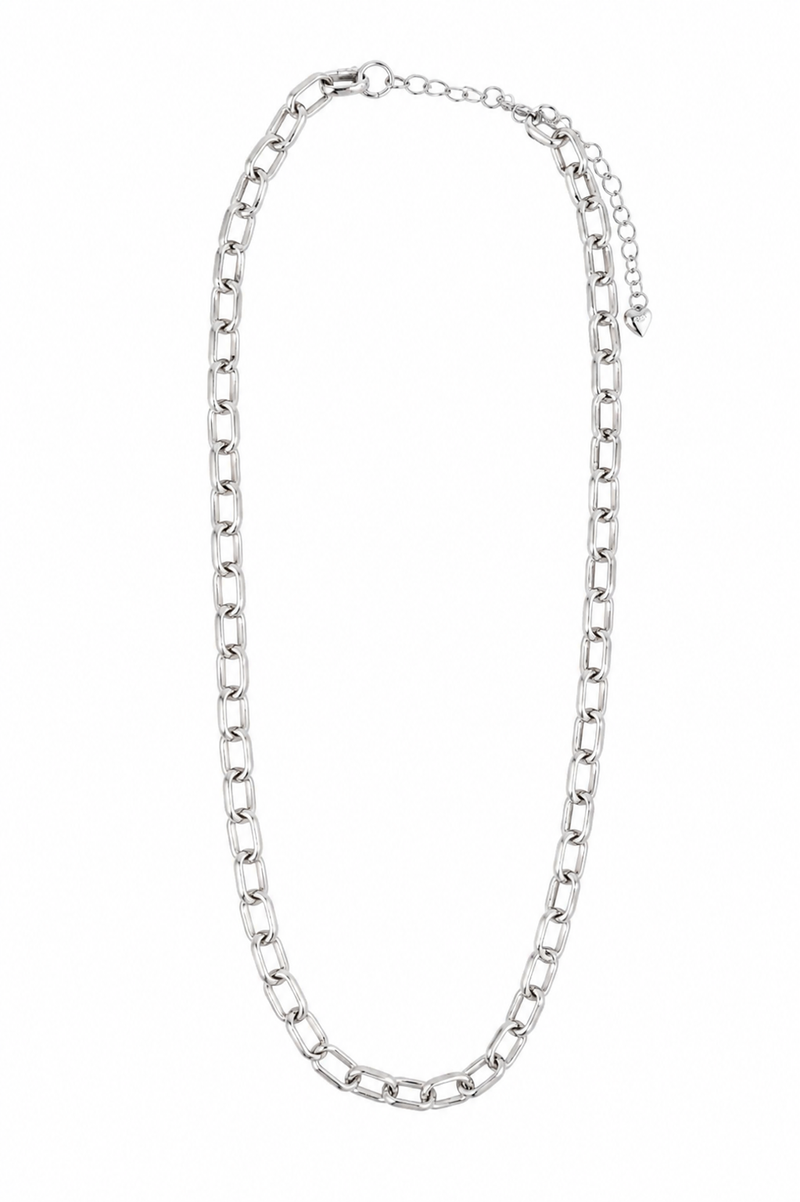 Corrente Elo Cartier Oval Ródio Branco