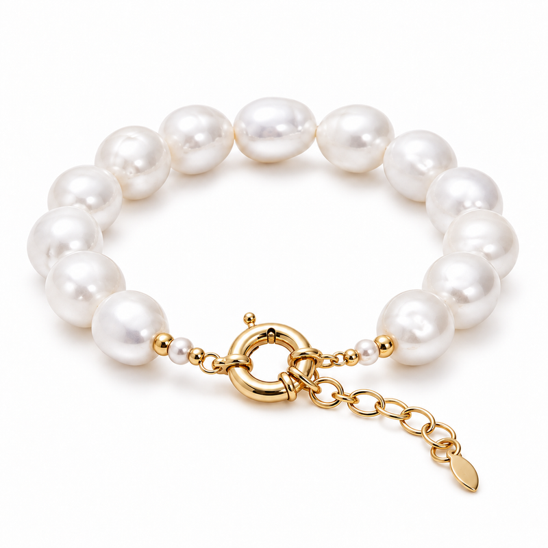 Pulseira de Pérola Shell Ouro 18k