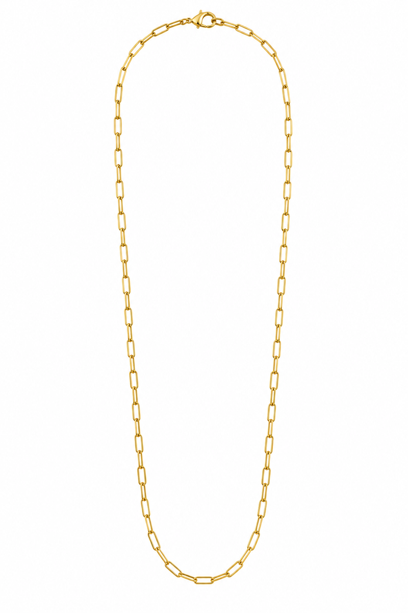 Corrente Masculina Elo Cartier Alongado Minimal Ouro 18k