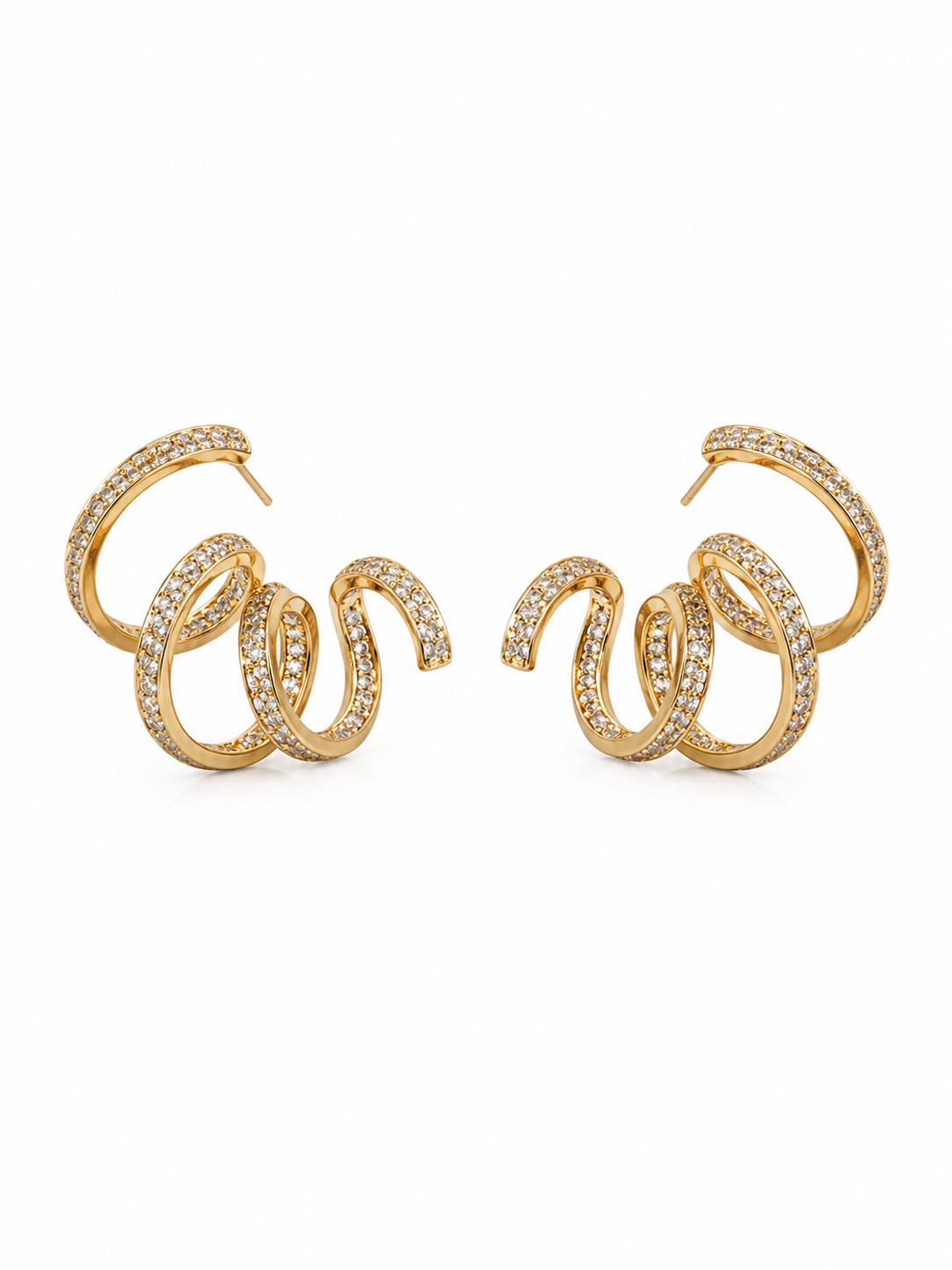 Brinco Loop Cravejado Ouro 18k
