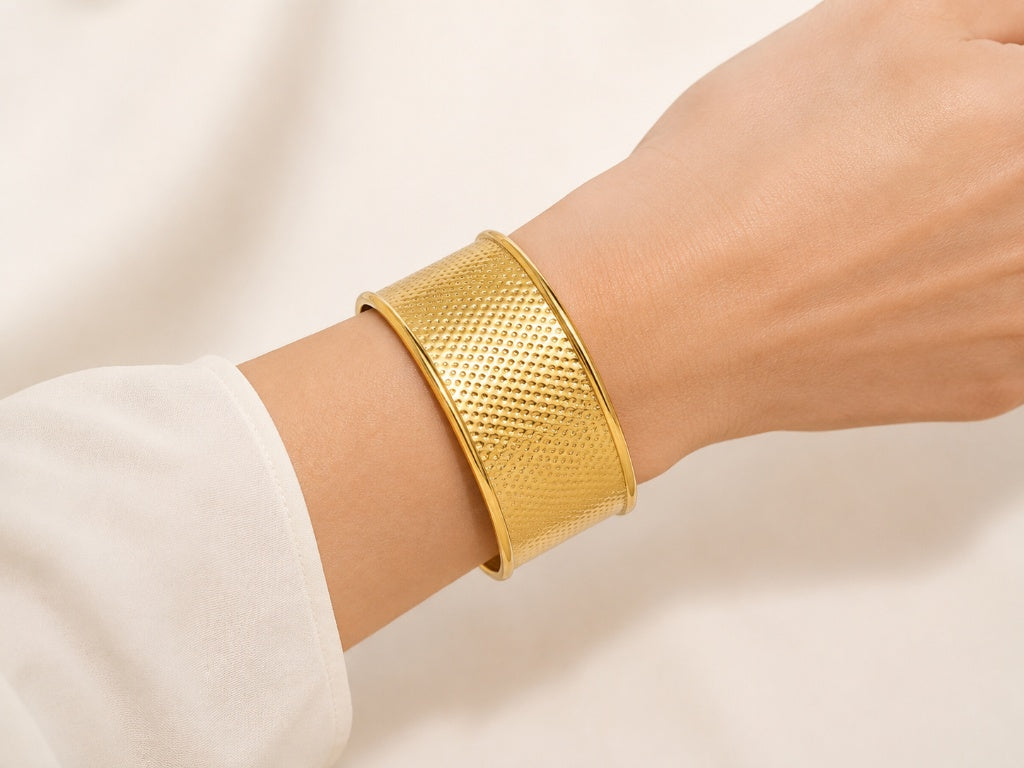 Bracelete Escama de Peixe Ouro 18k