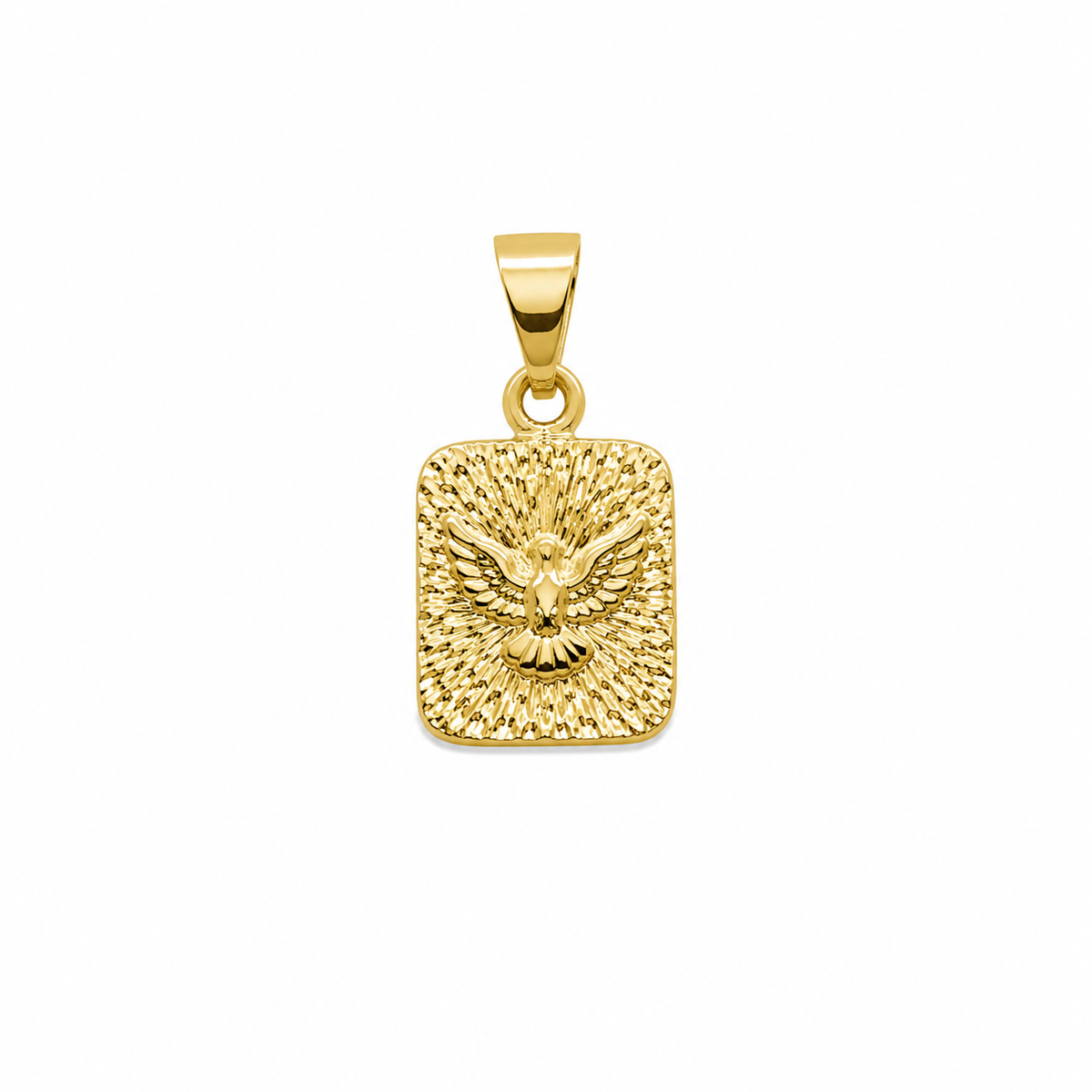 Pingente Religioso Medalha Espírito Santo Ouro 18k