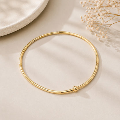 Pulseira Canutilho Orgânico Nylon Ouro 18k