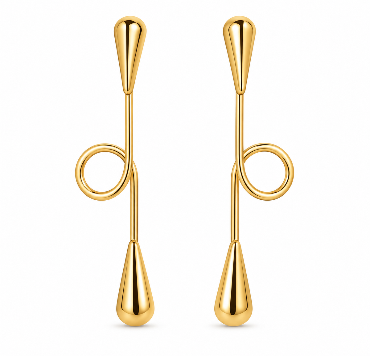 Scarlat SKU 15073 foto 1 | Brinco Fio Orgânico Ouro 18k