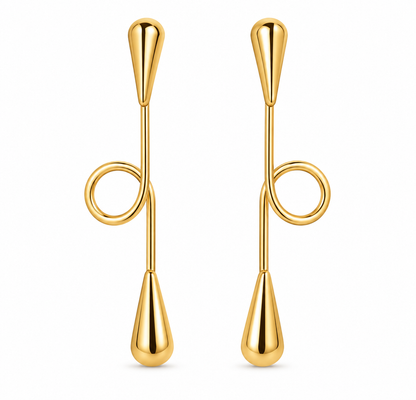Scarlat SKU 15073 foto 1 | Brinco Fio Orgânico Ouro 18k
