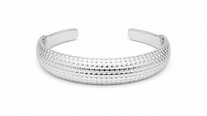 Bracelete Texturizado Ródio Branco
