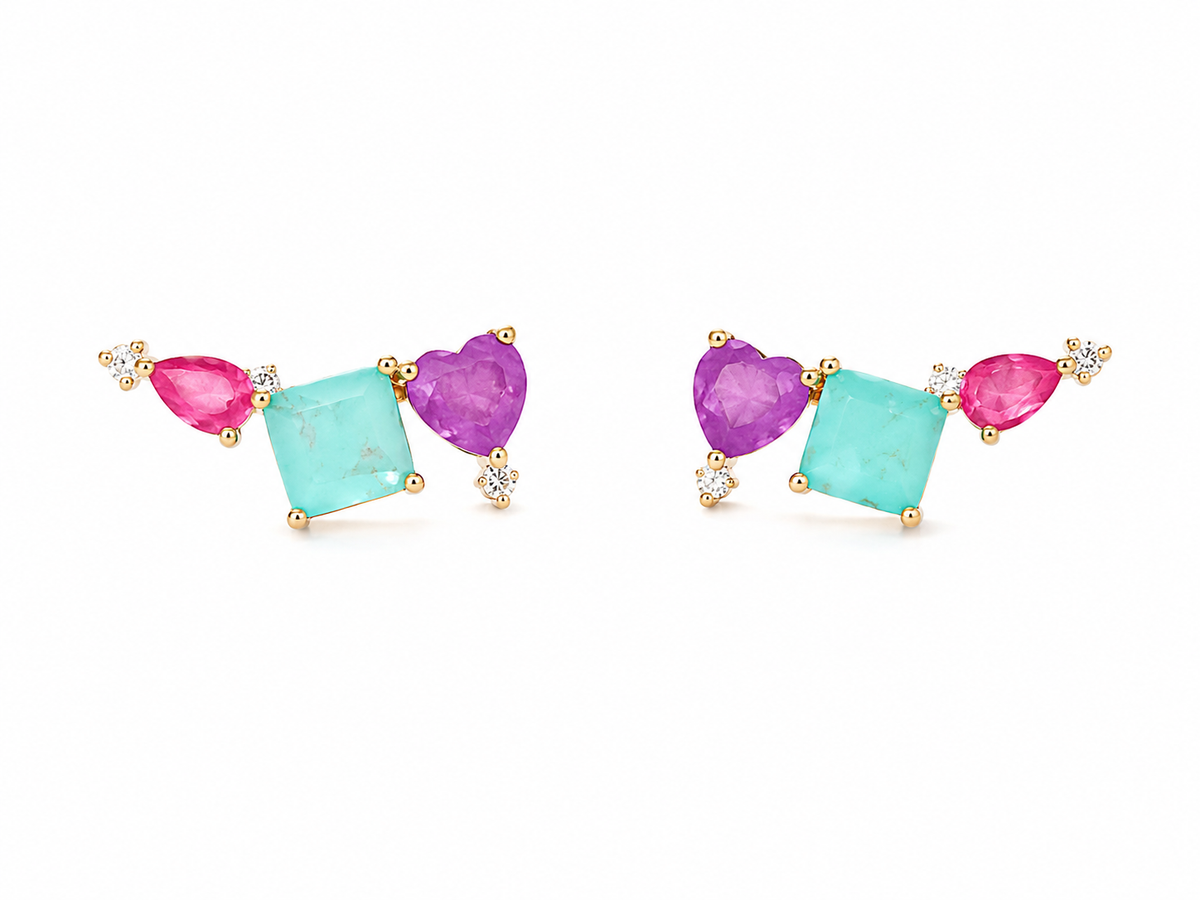 Brinco Candy Colors Ouro 18k
