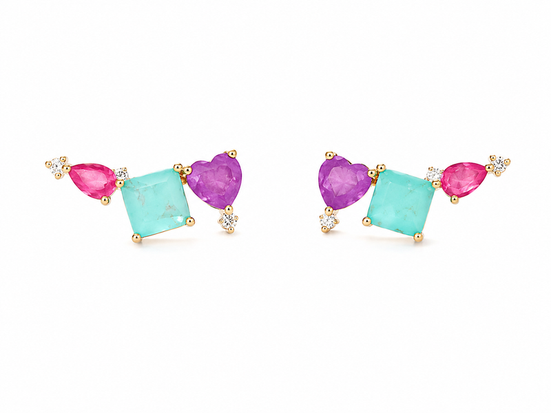 Brinco Candy Colors Ouro 18k