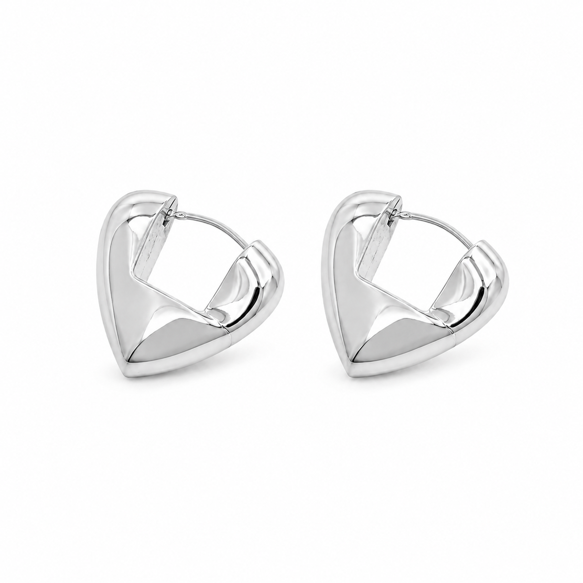Brinco Heart Glow Ródio Branco