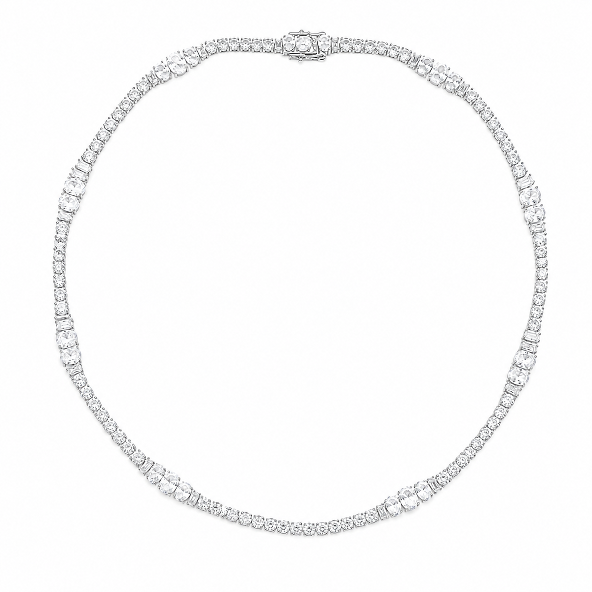 Colar Riviera Royale Cristal Ródio Branco