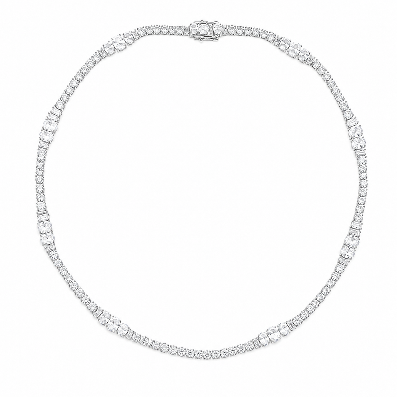 Colar Riviera Royale Cristal Ródio Branco