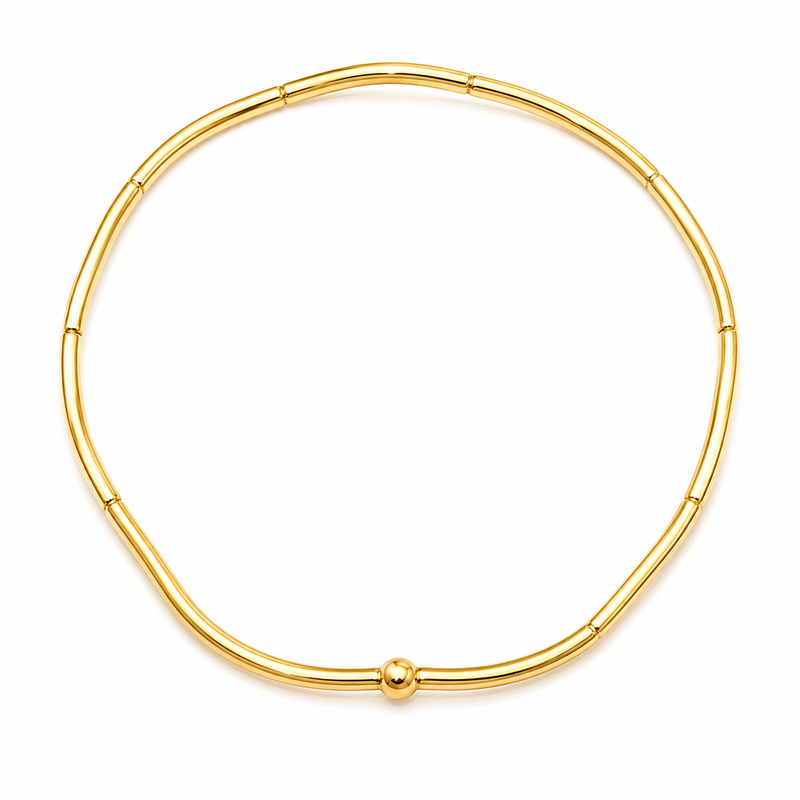 Pulseira Canutilho Orgânico Nylon Ouro 18k