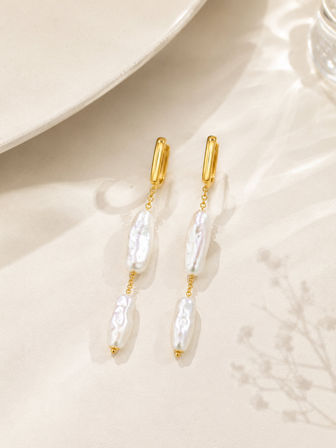 Brinco Pérola Duo Ouro 18k
