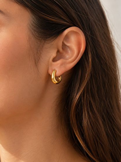 Brinco Argola Gota Torcida MontClair Ouro 18k