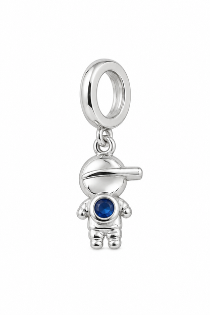 Pingente Menino Pedra Azul Ródio Branco