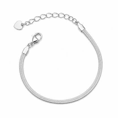 Pulseira Fita Laminada 3mm Ródio Branco
