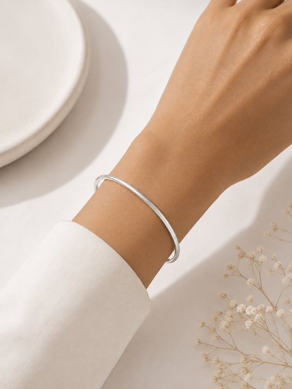 Bracelete Arredondado Prata 925