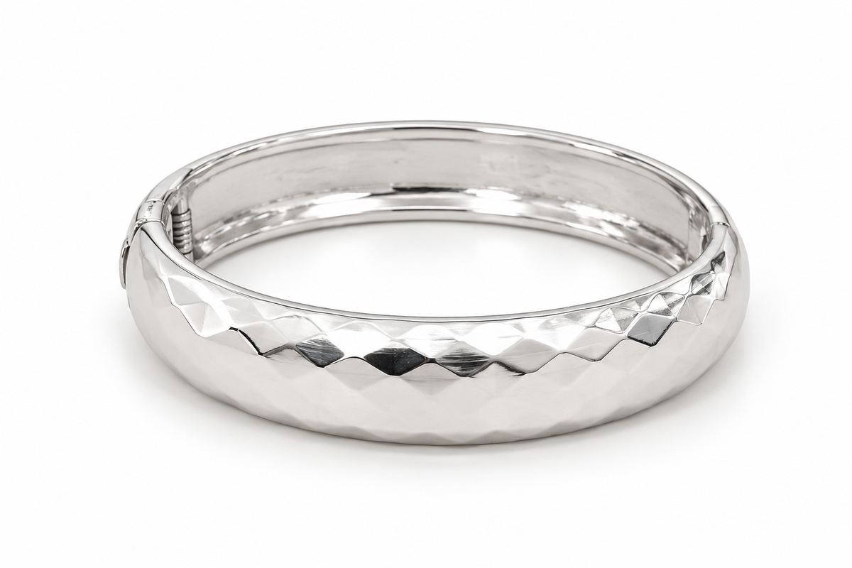 Bracelete Espelhado Ródio Branco