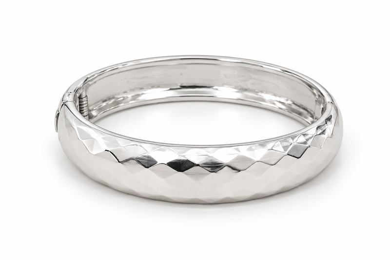 Bracelete Espelhado Ródio Branco