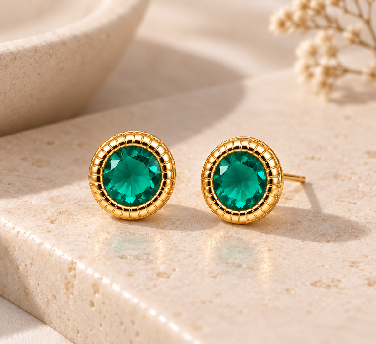 Scarlat SKU 15284 foto 2 | Brinco Essence Redondo Zircônia Ouro 18k
