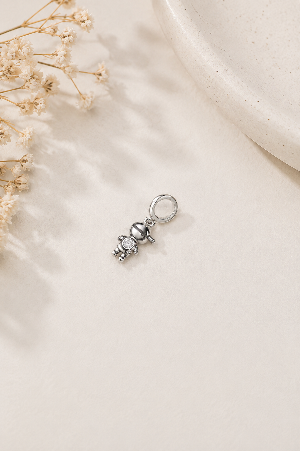 Pingente Menino com Zircônia Cristal Ródio Branco