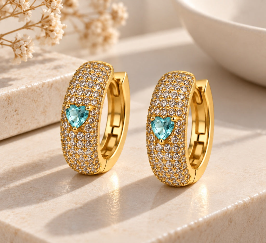 Scarlat SKU 15118 foto 2 | Brinco Argola Majesté Cravejada G Ouro 18k