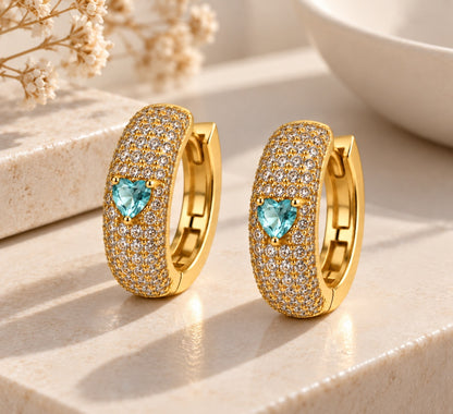 Scarlat SKU 15118 foto 2 | Brinco Argola Majesté Cravejada G Ouro 18k