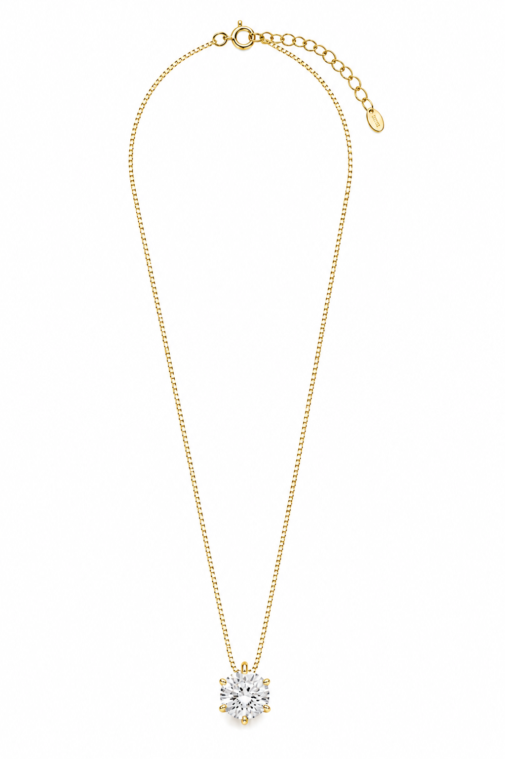 Colar Ponto de Luz Zircônia Cristal Ouro 18k