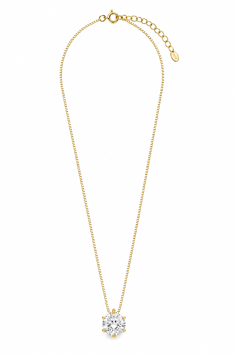 Colar Ponto de Luz Zircônia Cristal Ouro 18k