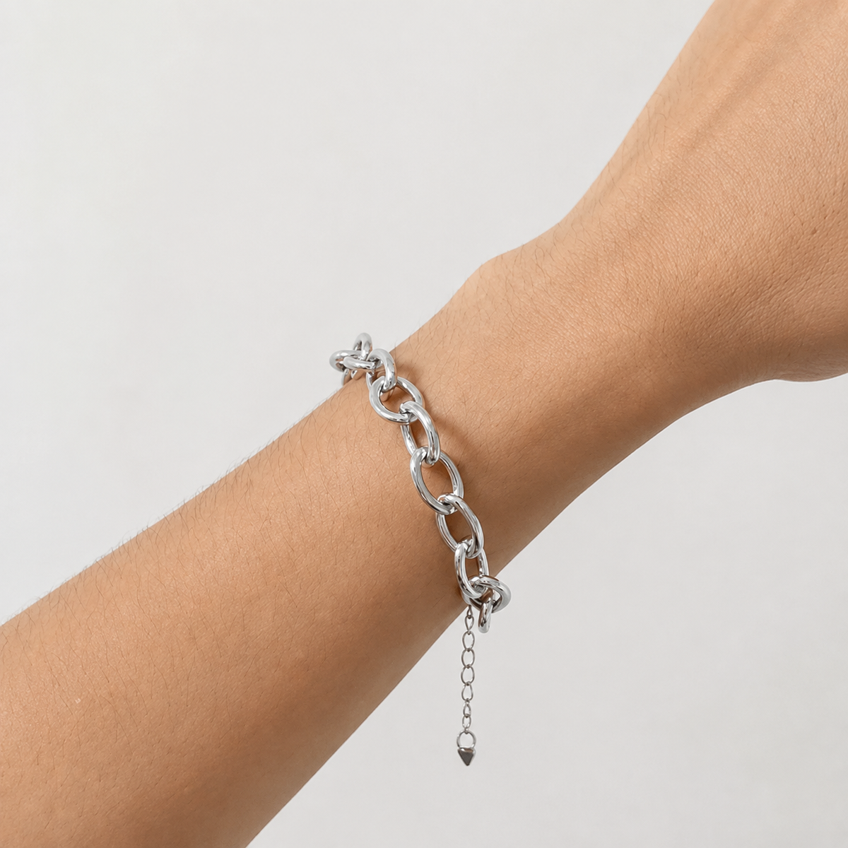 Pulseira Elo G Ródio Branco