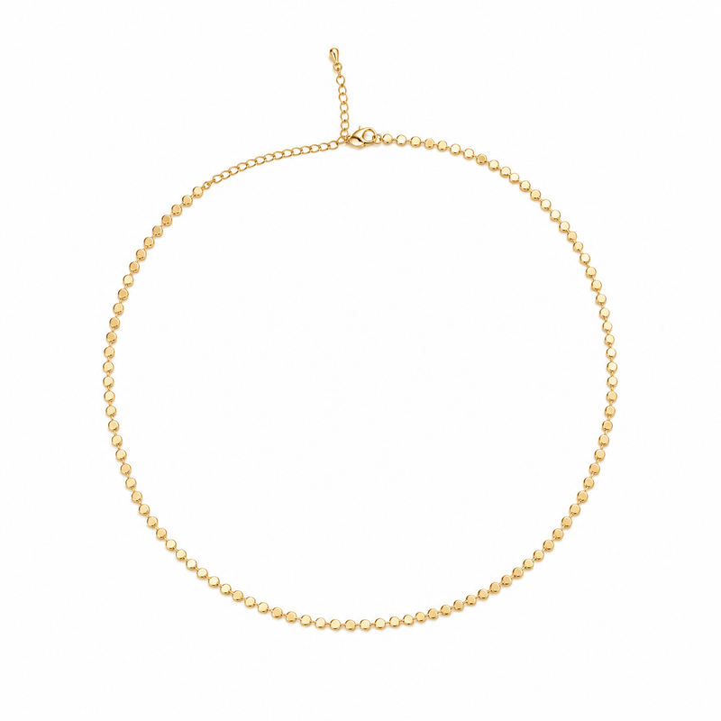 Choker Esfera Achatada Diamantada G Ouro 18k