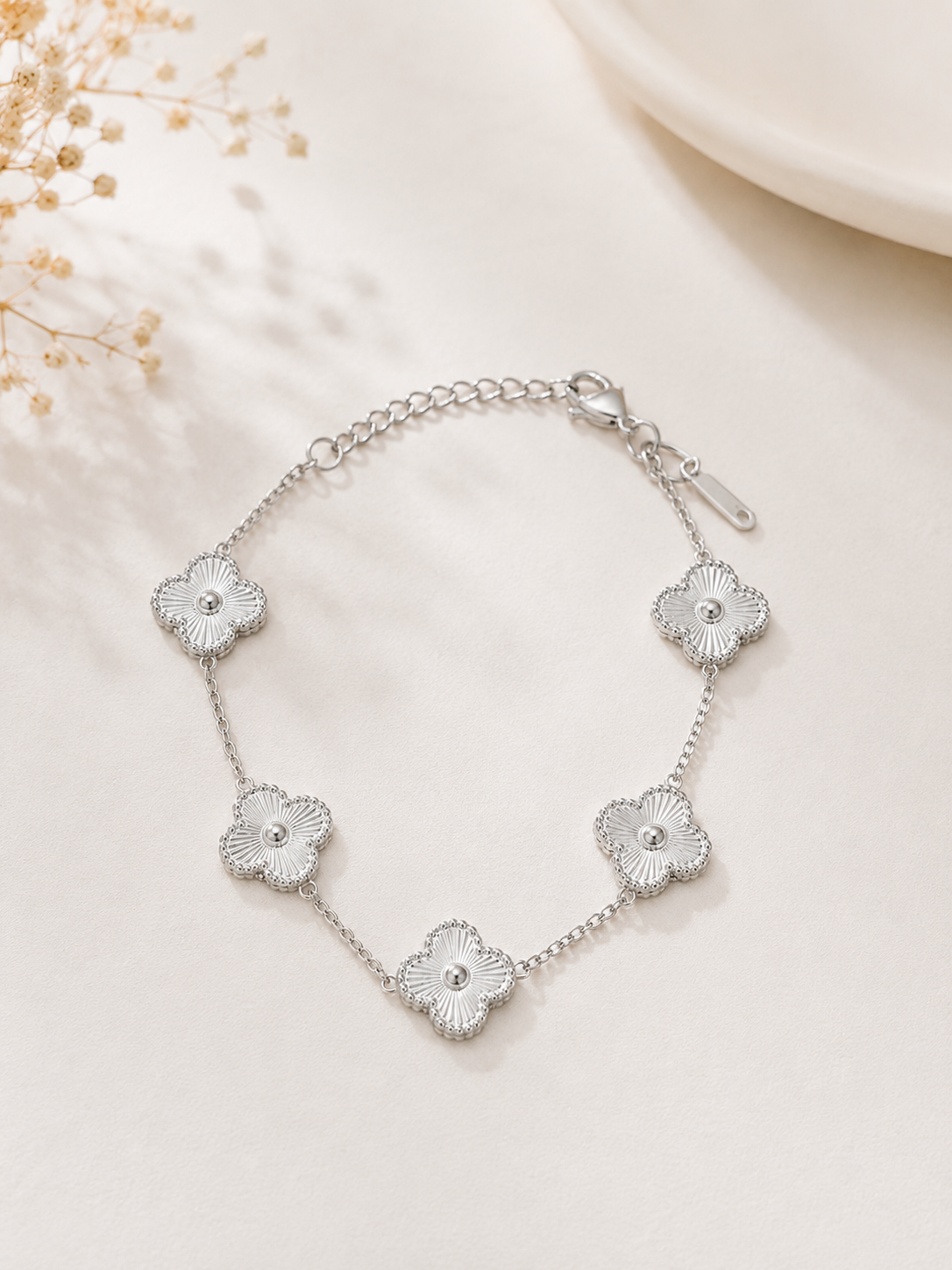Pulseira Aço Inox Inspiração Van Cleef