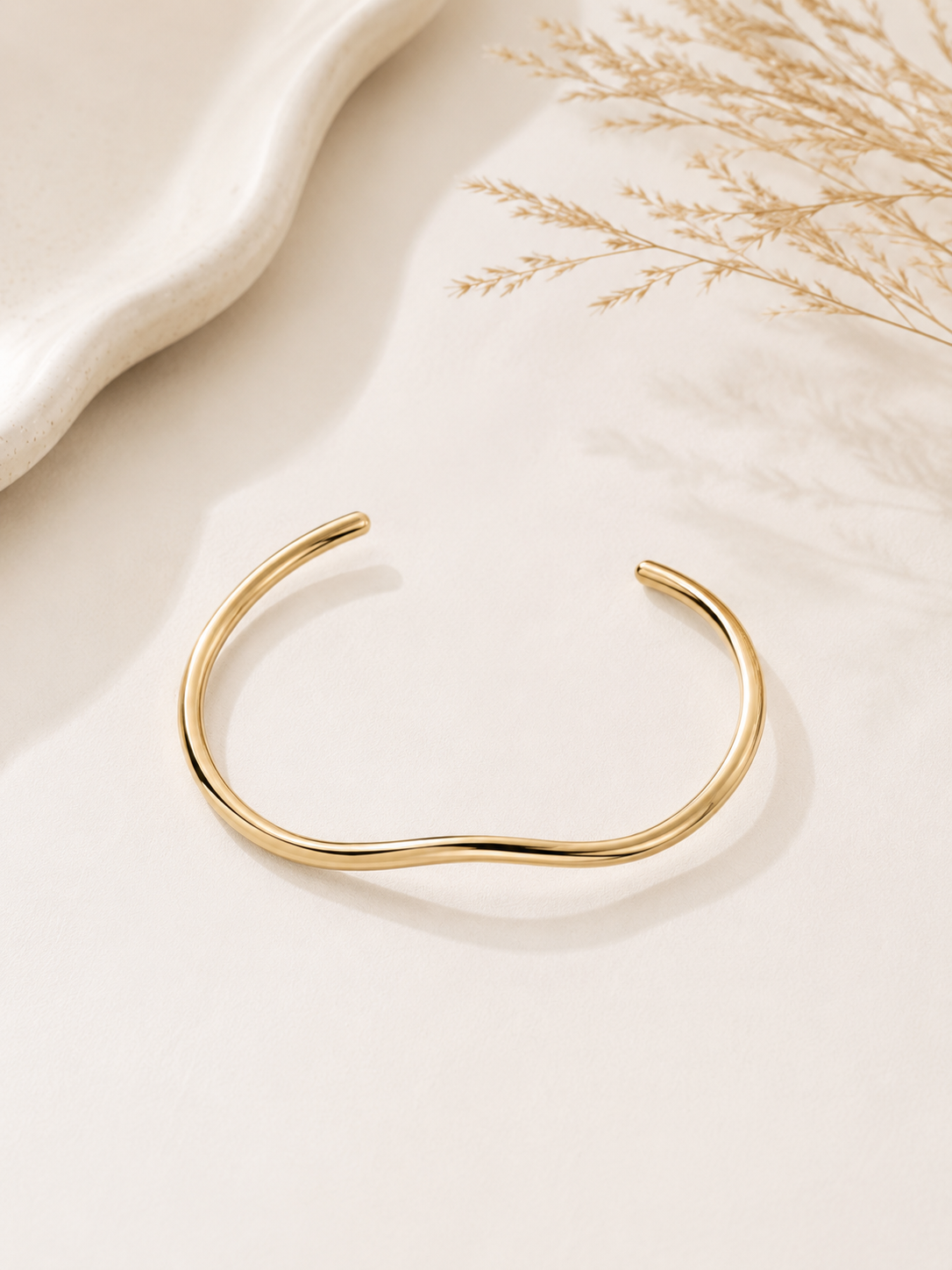 Bracelete 1mm Ondulado Ouro 18k